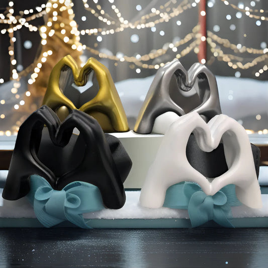 Love Heart Hand Gesture Statue Decorative Table Shelf Ornament - 4 Colours