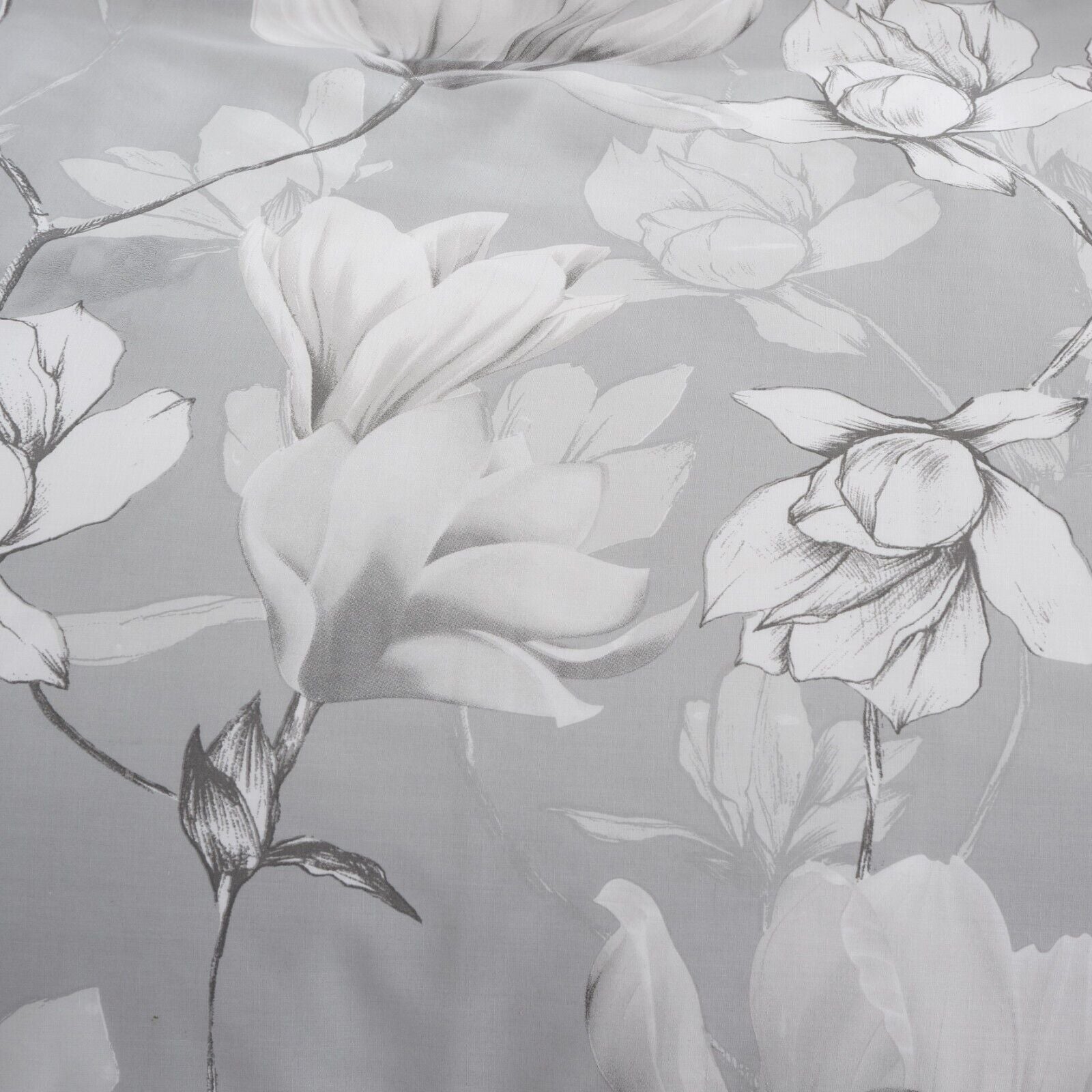 Magnolia Floral Print Polycotton Duvet Cover Bedding Set - Blush Pink or Grey