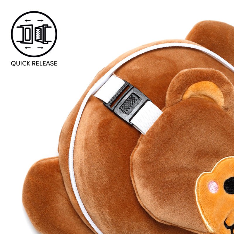 Monkey Relaxeazzz Plush Round Kids Travel Pillow & Eye Mask Set