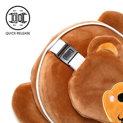 Monkey Relaxeazzz Plush Round Kids Travel Pillow & Eye Mask Set