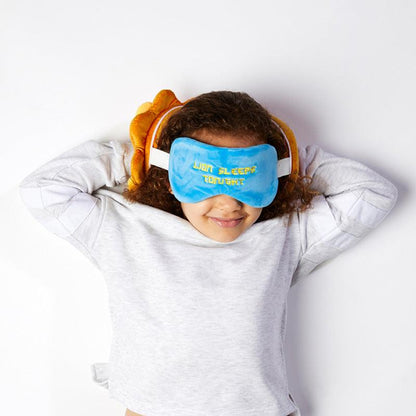 Monkey Relaxeazzz Plush Round Kids Travel Pillow & Eye Mask Set
