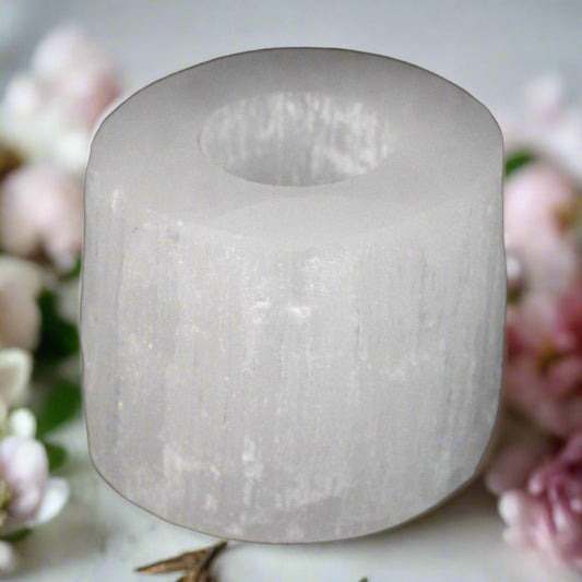 Moroccan Selenite Crystal Cylinder Candle Holders - 4 Sizes