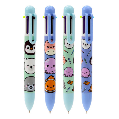 Fluffy Plush Lined Notebook - Adoramals Octopus with Multi Colour Pen