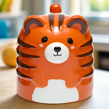 Orange Adoramals Tiger Upside Down Ceramic Mug