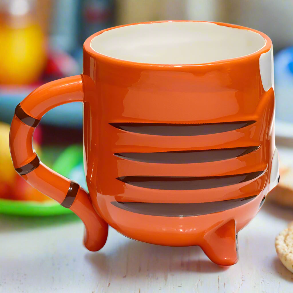 Orange Adoramals Tiger Upside Down Ceramic Mug