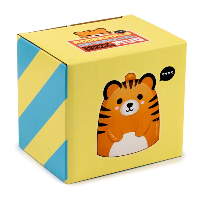 Orange Adoramals Tiger Upside Down Ceramic Mug