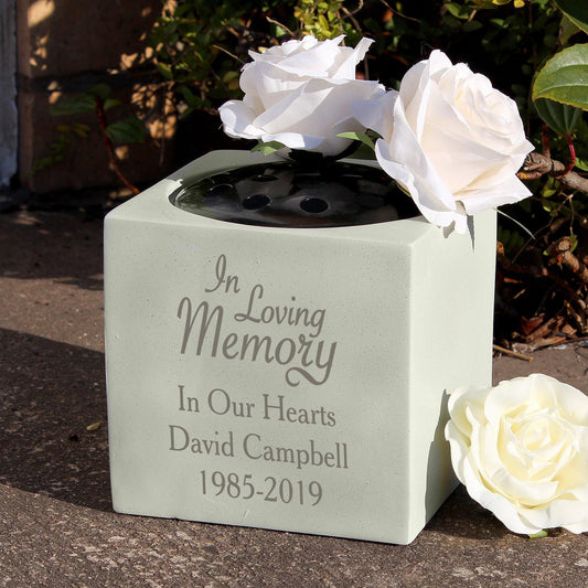 Personalised In Loving Memory Memorial Vase Rose Bowl Ornament