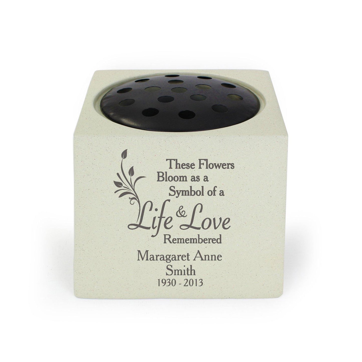 Personalised Life & Love Memorial Vase Rose Bowl Ornament