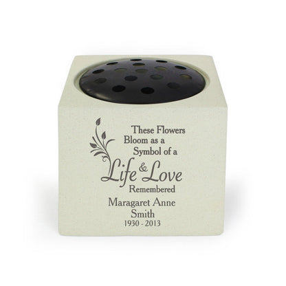 Personalised Life & Love Memorial Vase Rose Bowl Ornament
