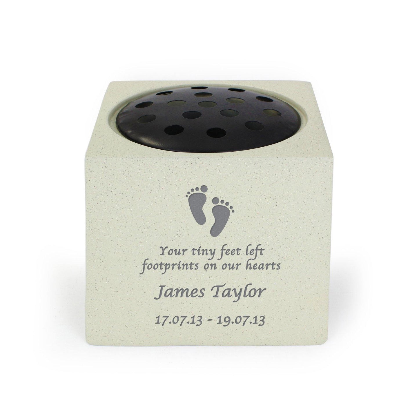 Personalised Footprints Children Memorial Vase Rose Bowl Ornament