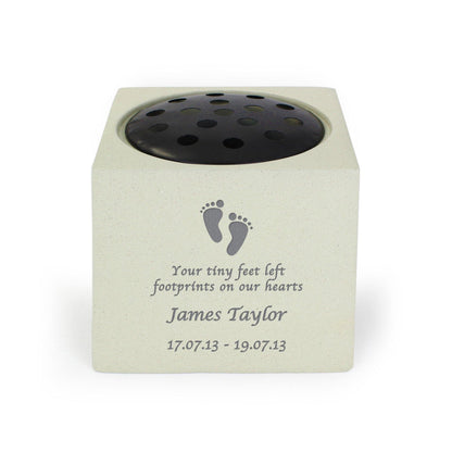 Personalised Footprints Children Memorial Vase Rose Bowl Ornament