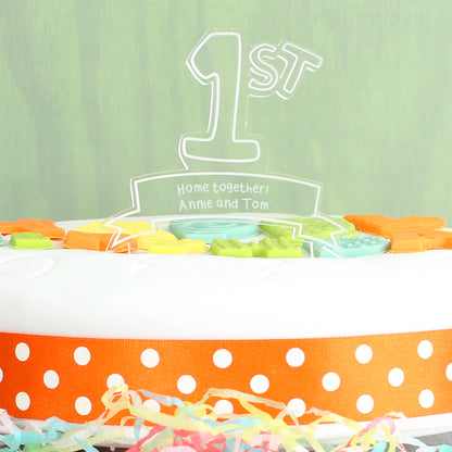 Personalised Acrylic '1st' Birthday Celebration Cake Topper
