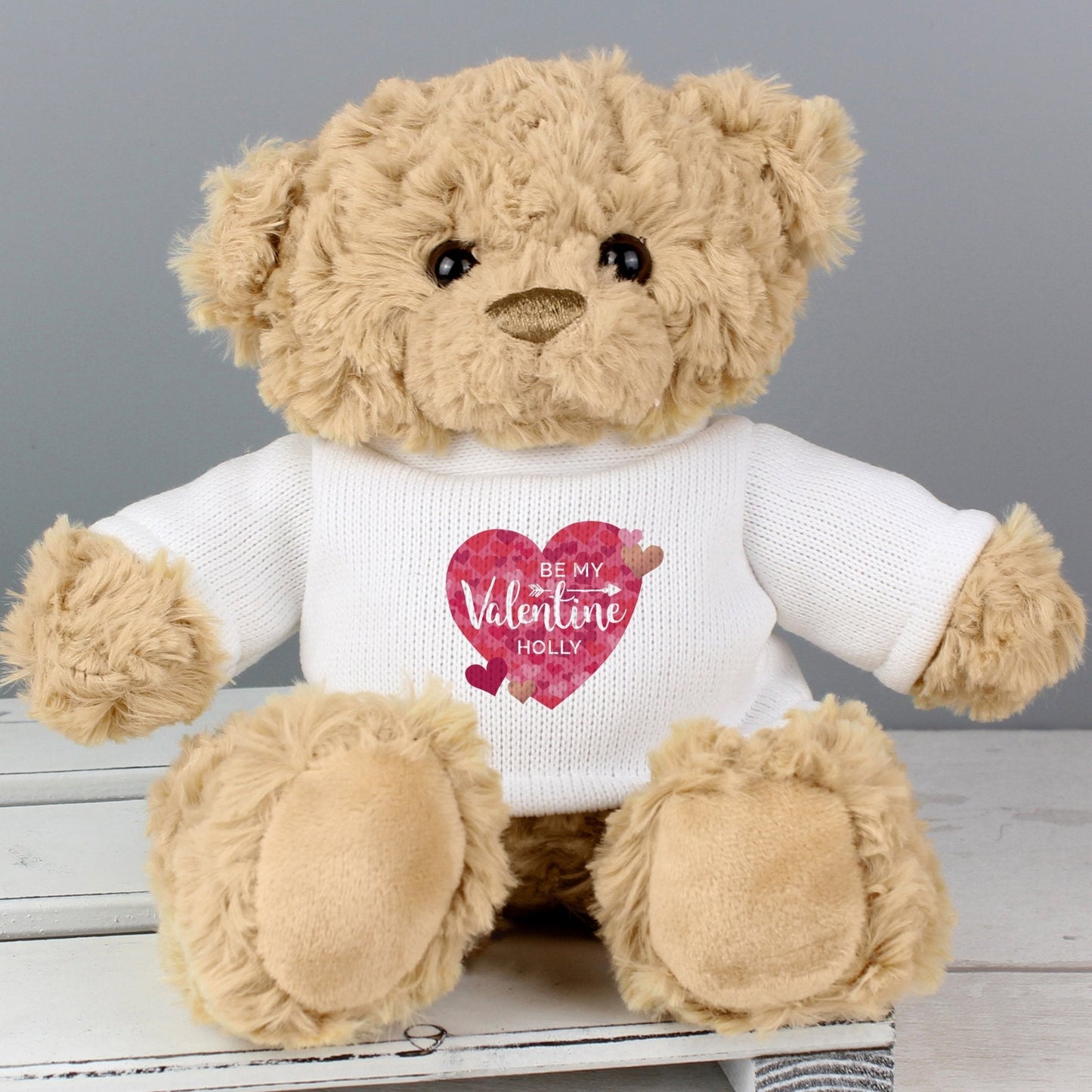 Personalised Be My Valentine's Day Confetti Hearts Plush Teddy Bear