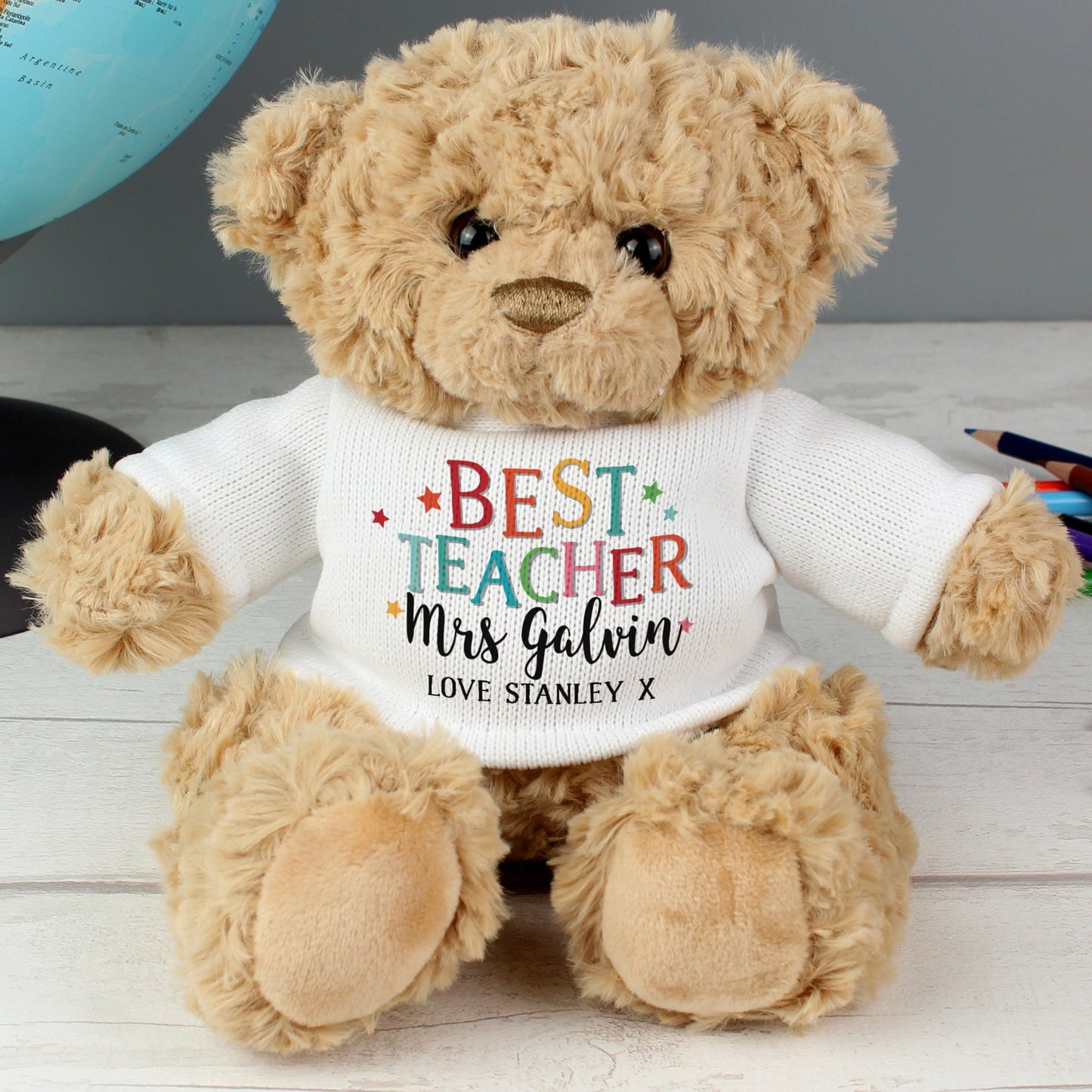 Personalised Best Teacher Plush Teddy Bear Soft Toy Gift
