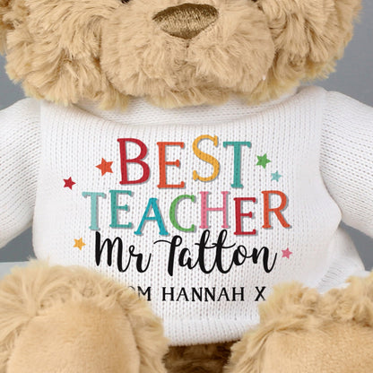 Personalised Best Teacher Plush Teddy Bear Soft Toy Gift