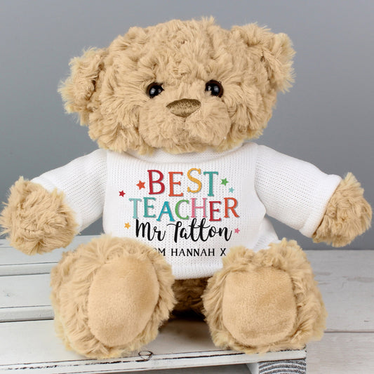 Personalised Best Teacher Plush Teddy Bear Soft Toy Gift