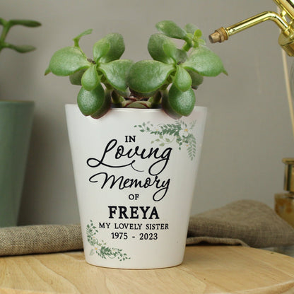 Personalised Botanical in Loving Memory Memorial Plant Flower Pot
