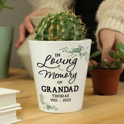 Personalised Botanical in Loving Memory Memorial Plant Flower Pot