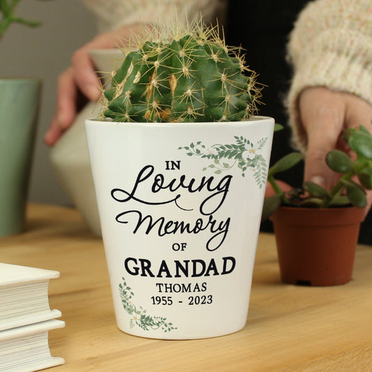 Personalised Botanical in Loving Memory Memorial Plant Flower Pot