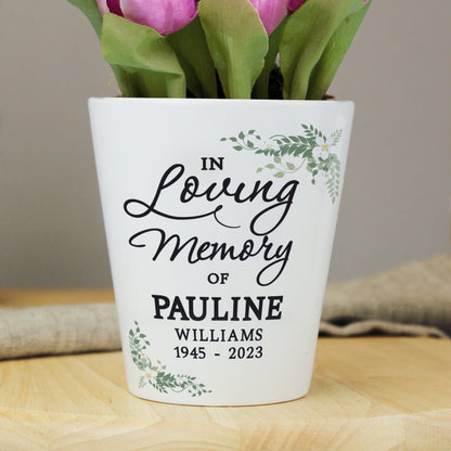 Personalised Botanical in Loving Memory Memorial Plant Flower Pot