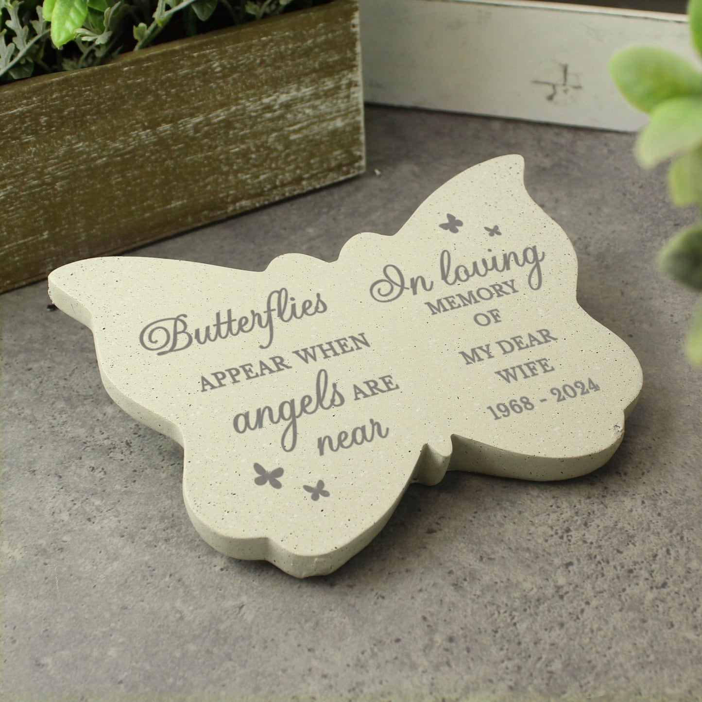 Personalised Butterflies Appear When..Memorial Butterfly Graveside Plaque