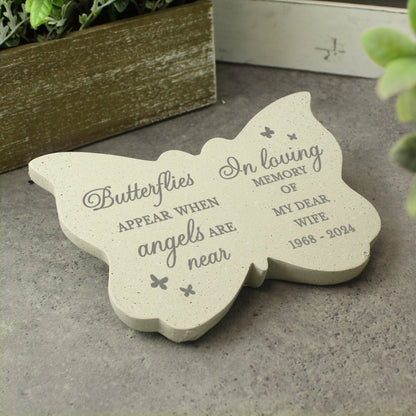 Personalised Butterflies Appear When..Memorial Butterfly Graveside Plaque