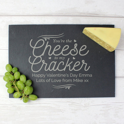 Personalised Cheese To My Cracker Rustic Slate Rectangle Cheeseboard