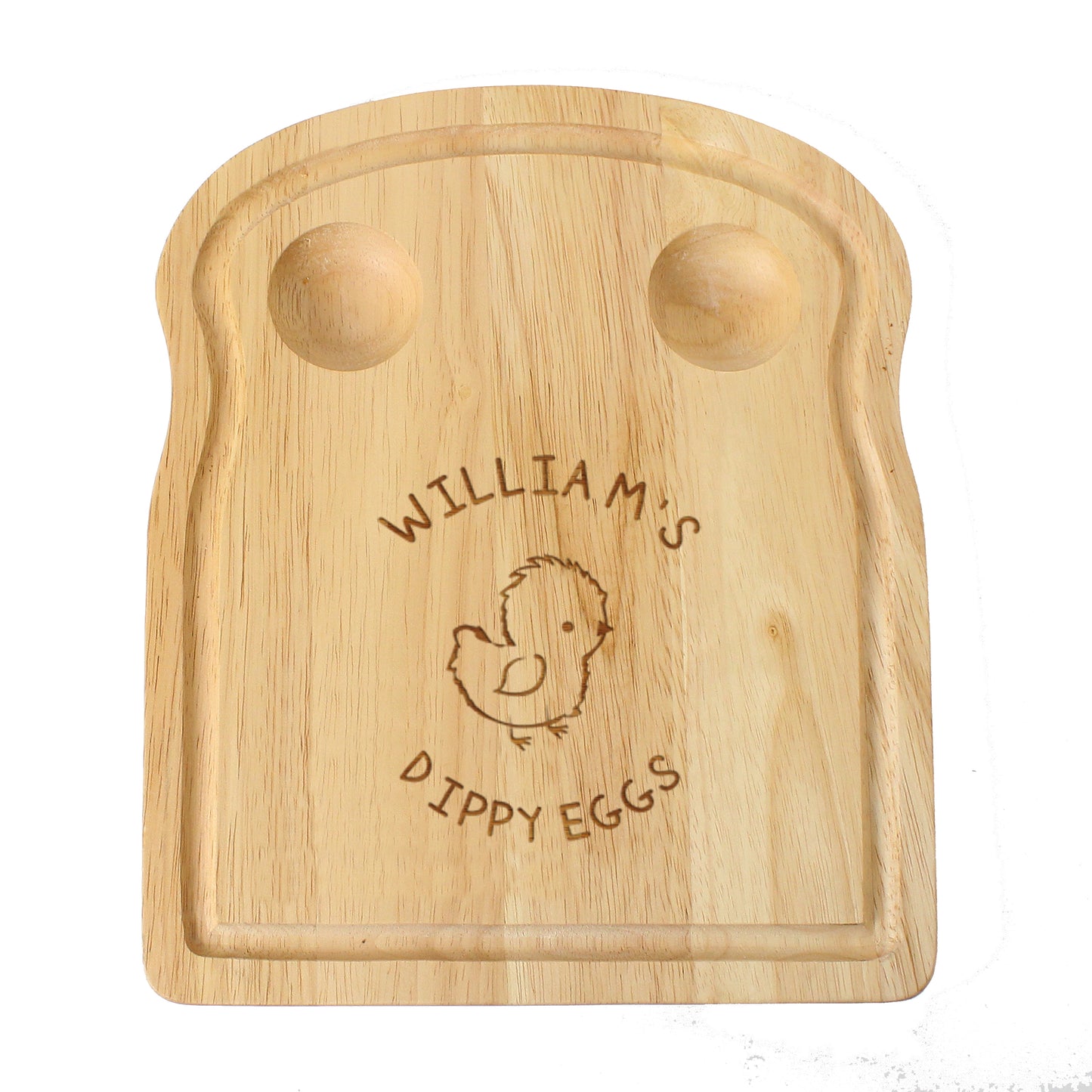 Personalised Chick Wooden Egg & Toast Breakfast Board