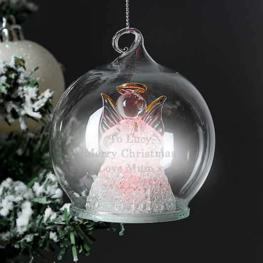 Personalised Christmas Colour Changing LED Angel Tree Bauble