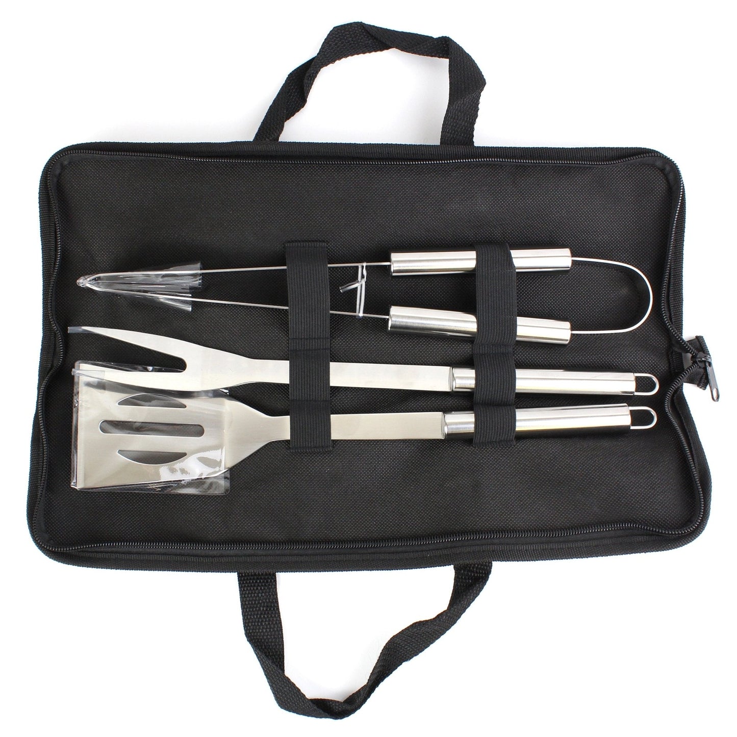 Personalised Classic Stainless Steel BBQ Utensils Kit with Storage Bag