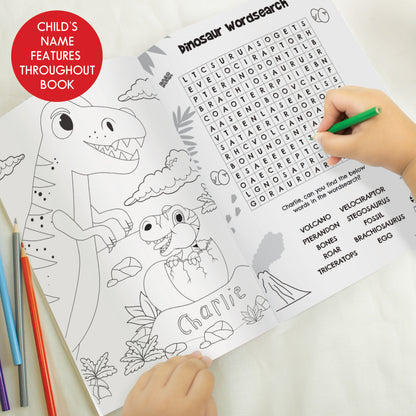 Personalised Dinosaur Colouring and Activity Book