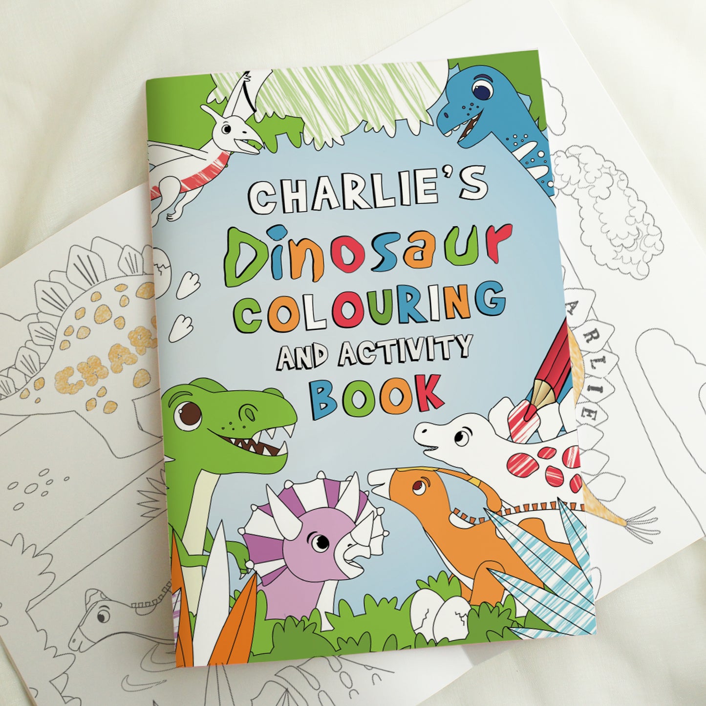 Personalised Dinosaur Colouring and Activity Book