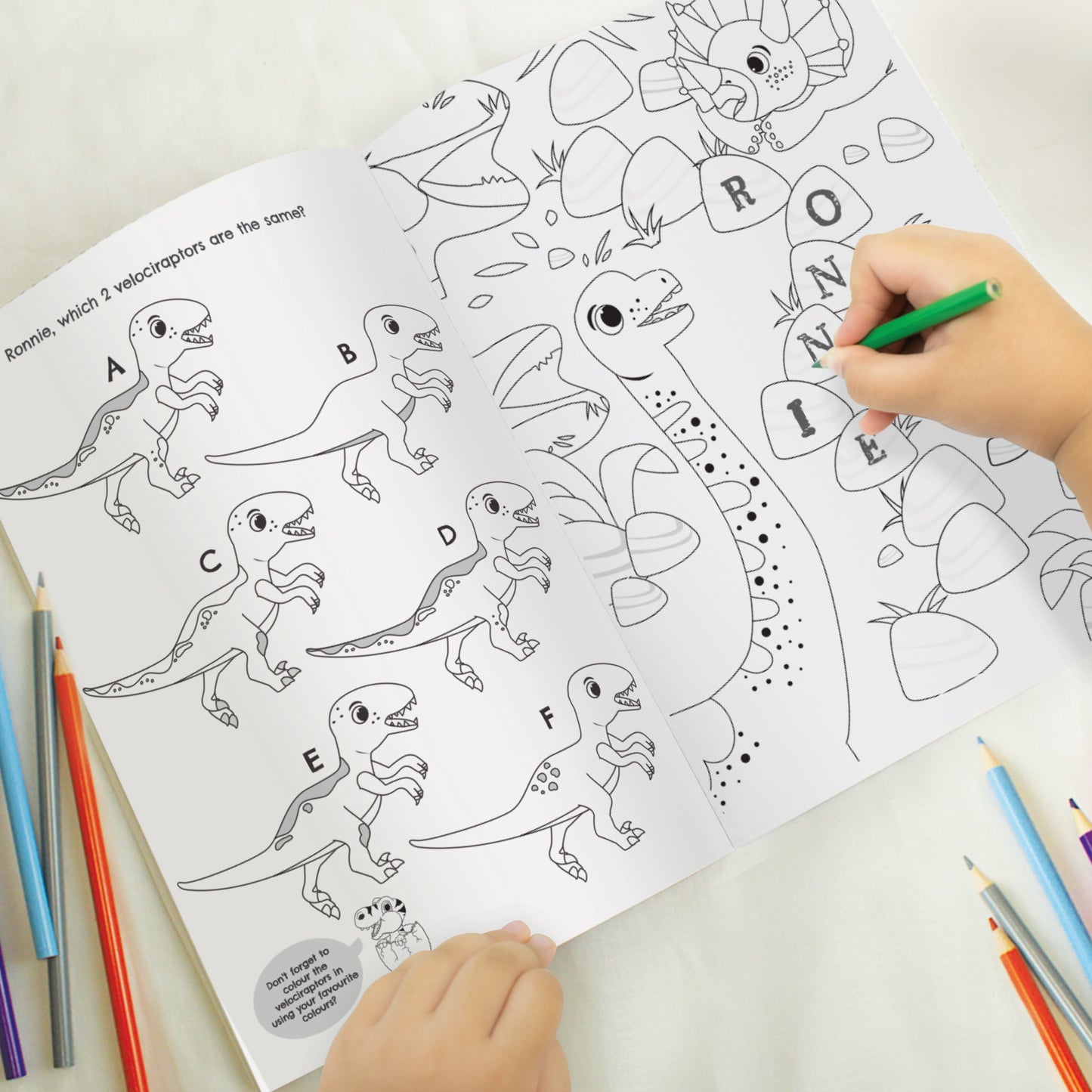 Personalised Dinosaur Colouring and Activity Book
