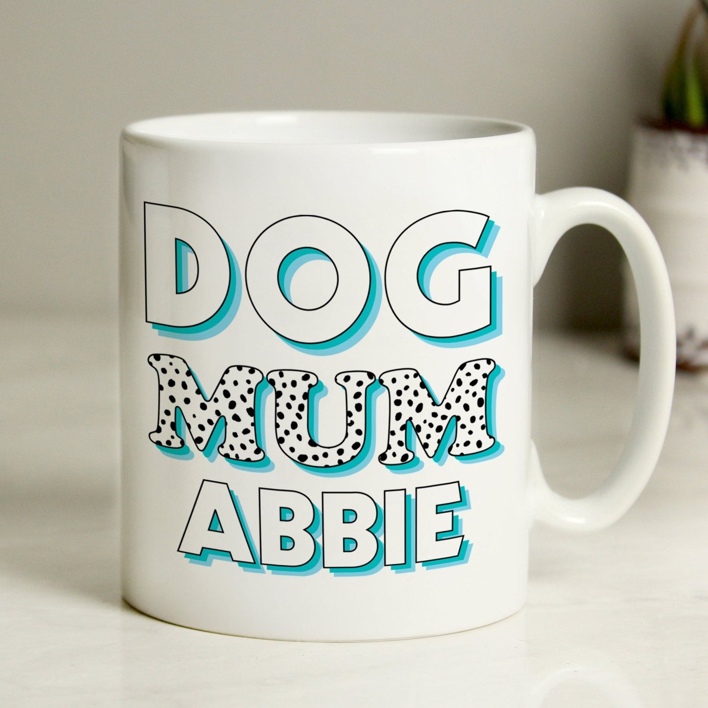 Personalised Dog Mum Blue Spots Mug Dog Lover Gift