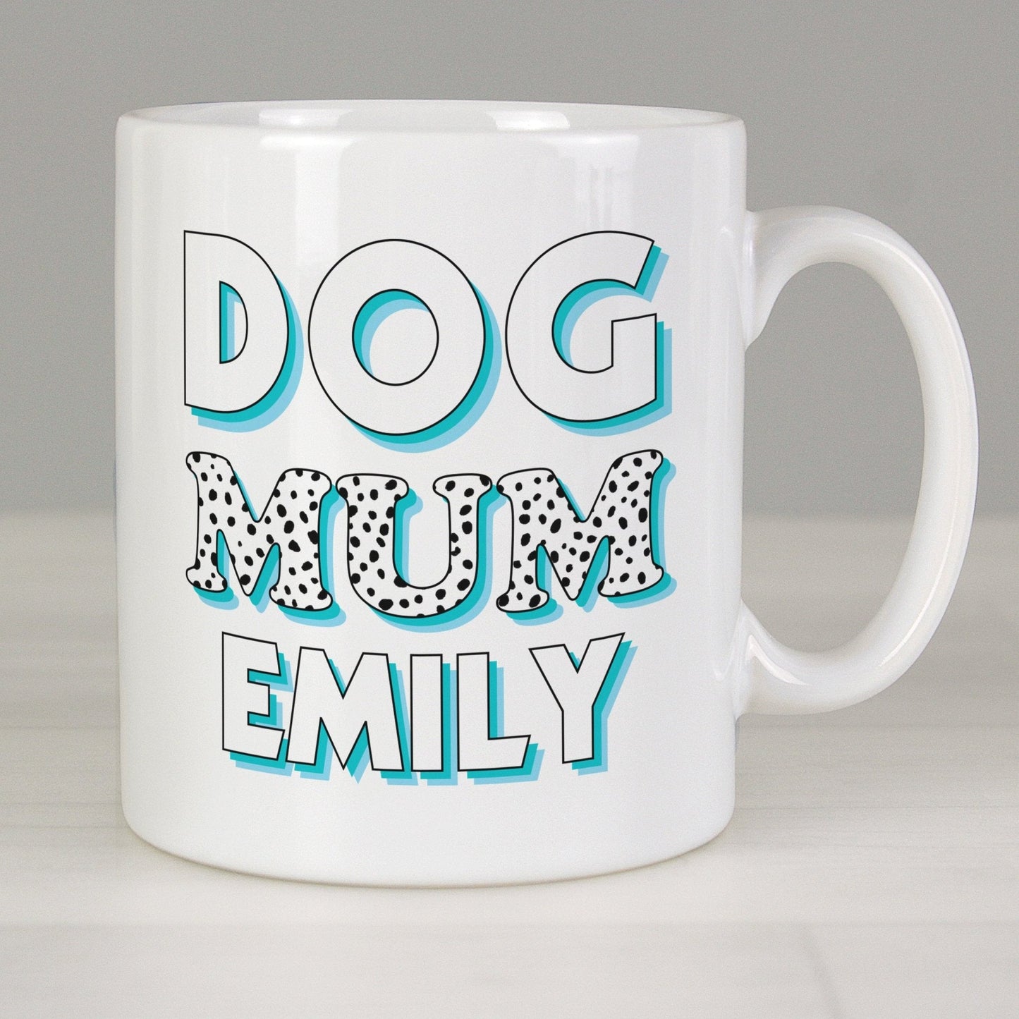 Personalised Dog Mum Blue Spots Mug Dog Lover Gift