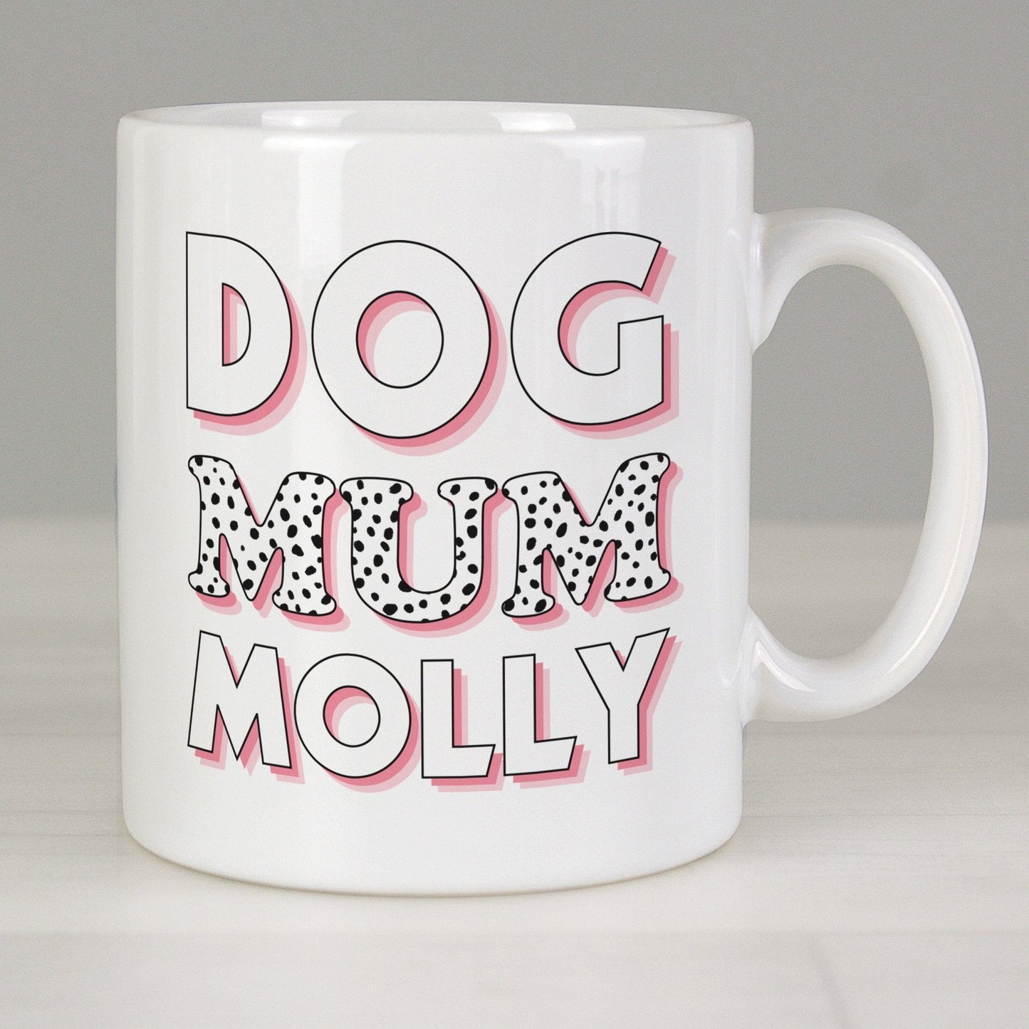 Personalised Dog Mum Pink Spots Mug Dog Lover Gift