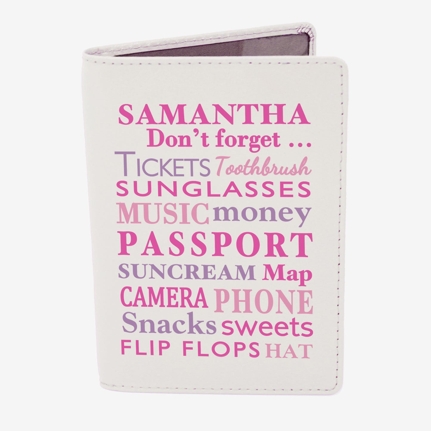 Personalised Don't Forget Travel List... Cream Passport Holder