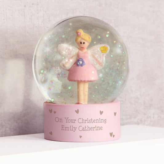 Personalised Fairy Message Pink Glitter Snow Globe - Water Ball