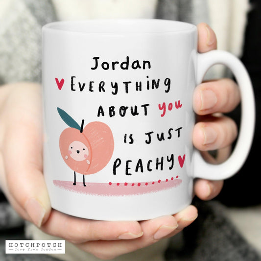 Personalised Just Peachy Ceramic Funny Cute Mug Gift
