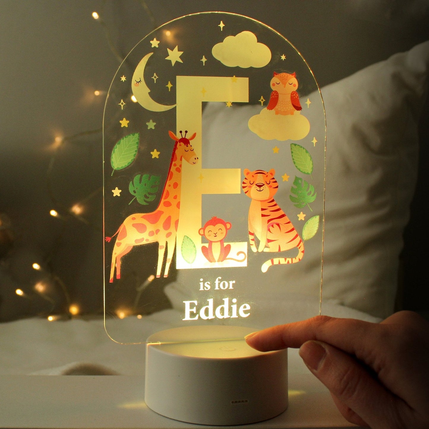 Personalised LED 7 Colour Changing Animal Alphabet Night Light