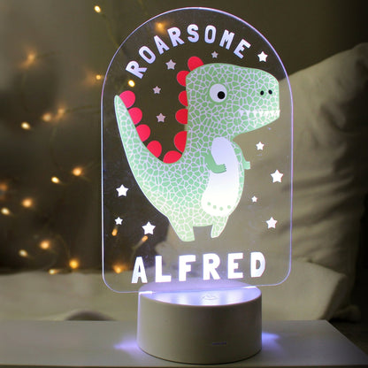 Personalised LED 7 Colour Changing Roarsome Dinosaur Night Light