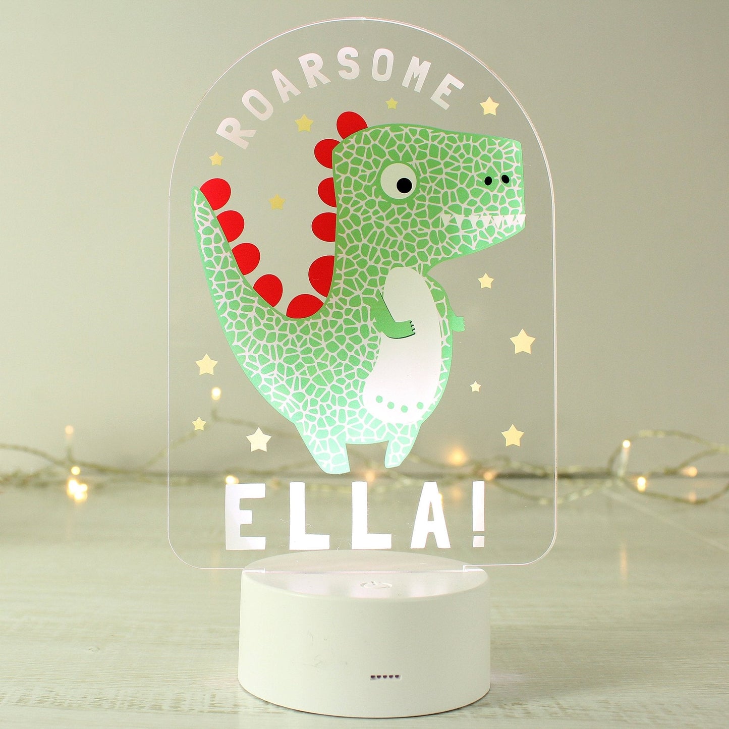 Personalised LED 7 Colour Changing Roarsome Dinosaur Night Light
