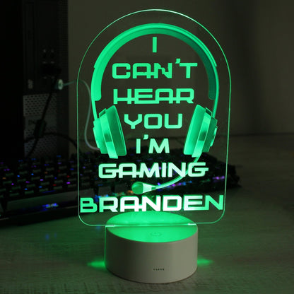 Personalised LED Colour Changing Blue Gaming Headset Night Light