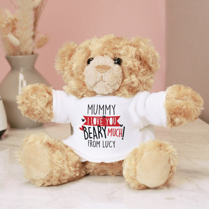 Personalised Love You Beary Much Plush Teddy Bear Gift