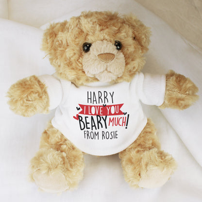Personalised Love You Beary Much Plush Teddy Bear Gift
