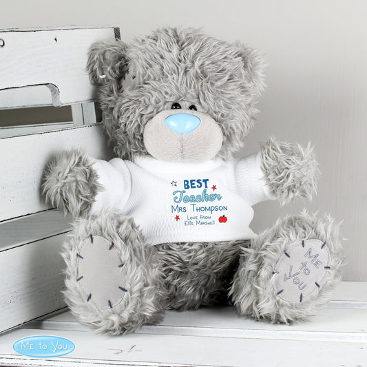 Personalised Message Plush Grey Me to You Bear Best Teacher Gift
