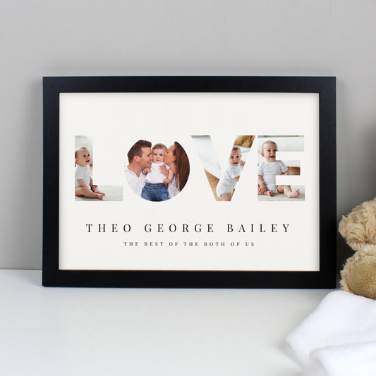 Personalised Message LOVE Photo Black Framed Print - A4