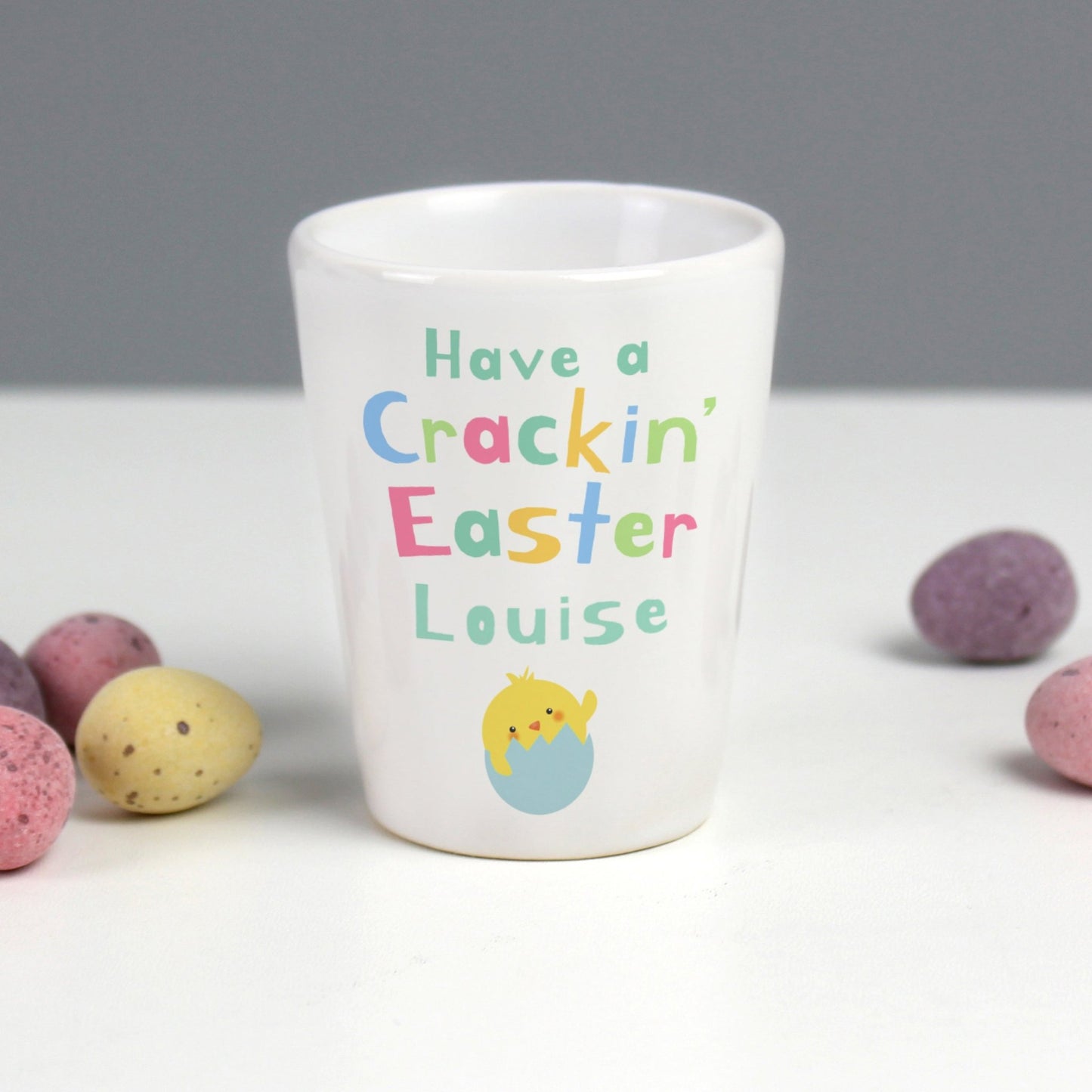 Personalised Name Have A Cracking Easter Ceramic Egg Cup