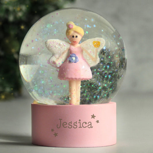 Personalised Name Pink Fairy Snow Globe - Water Ball