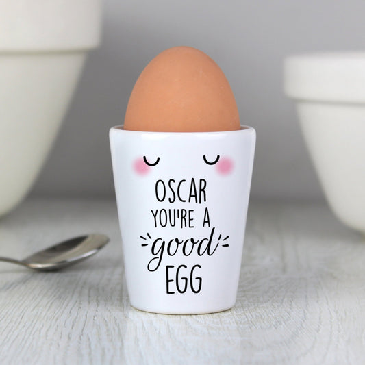 Personalised Name You're A Good Egg Ceramic Egg Cup